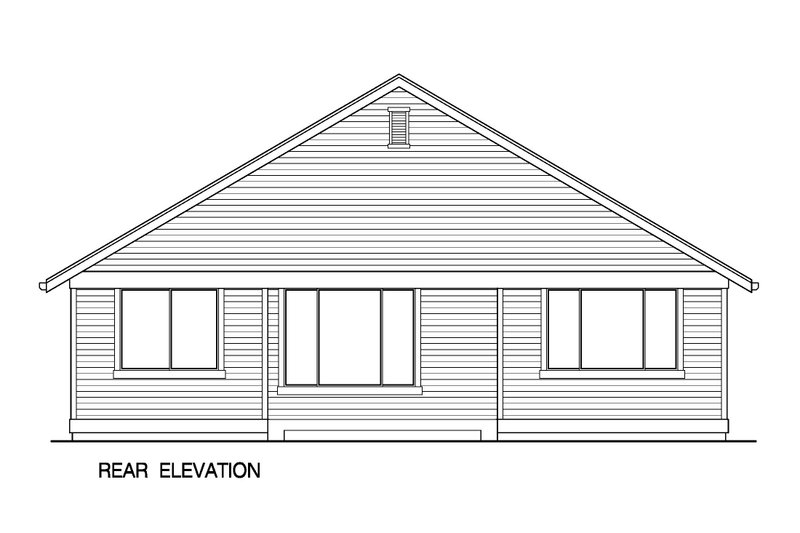 Architectural House Design - Exterior - Rear Elevation for Farmhouse House Plan #569-42 - 2 bed, 2 bath