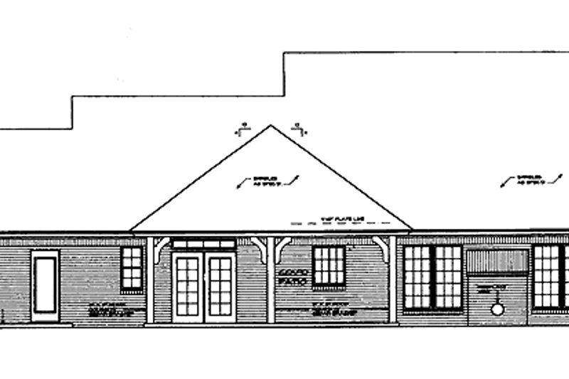 Dream House Plan - Exterior - Rear Elevation for Country House Plan #310-1229 - 3 bed, 2 bath