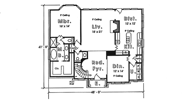 Home Plan - Country Floor Plan - Main Floor Plan #974-24