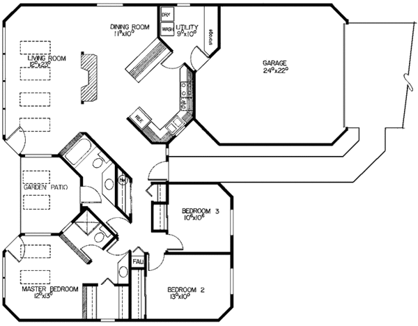 House Plan Design - Traditional Floor Plan - Main Floor Plan #60-872