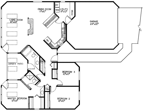 Traditional Floor Plan - Main Floor Plan #60-872