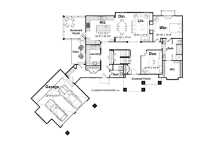 Floor Plan - Main Floor for Craftsman House Plan #928-204 - 3 bed, 2.5 bath