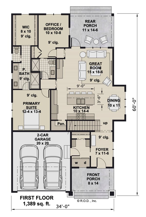 Farmhouse Floor Plan - Main Floor Plan #51-1291