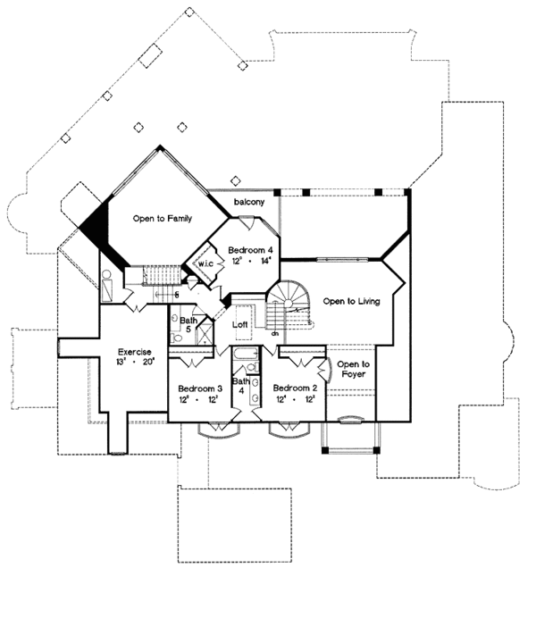 Home Plan - European Floor Plan - Upper Floor Plan #417-695