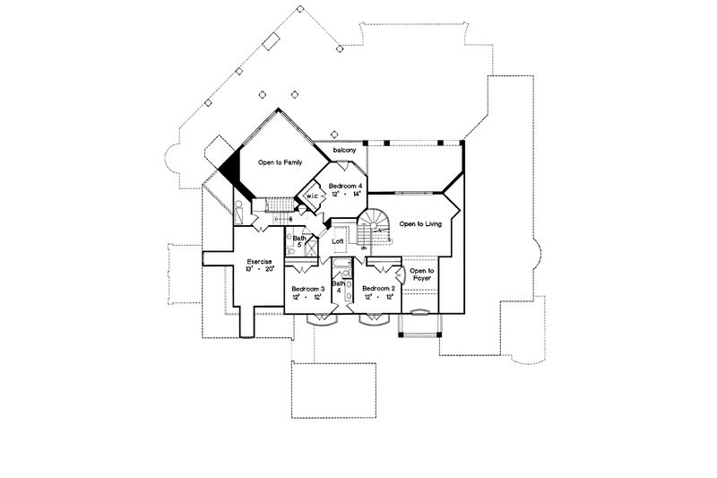 Home Plan - Floor Plan - Upper Floor for European House Plan #417-695 - 5 bed, 4 bath