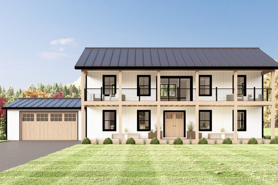 Exterior - Front Elevation 5 for Barndominium House Plan #1064-338 - 4 bed, 2.5 bath
