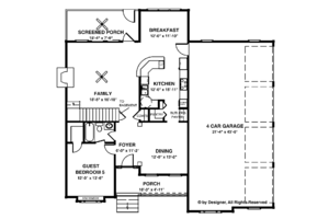 Floor Plan - Main Floor for Country House Plan #56-668 - 5 bed, 5 bath