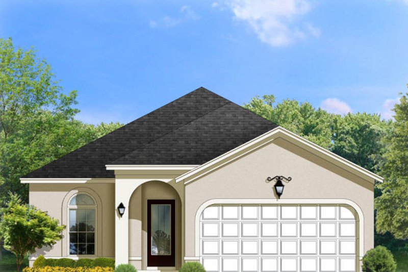 Dream House Plan - Exterior - Front Elevation 3 for Mediterranean House Plan #1058-93 - 3 bed, 2 bath