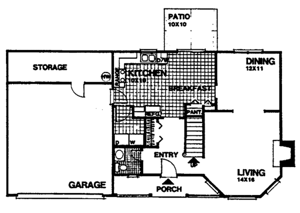 Home Plan - Country Floor Plan - Main Floor Plan #30-300