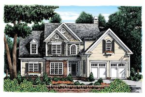Colonial Exterior - Front Elevation Plan #927-896
