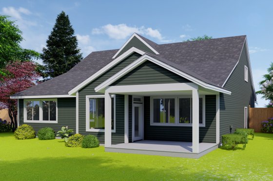 Exterior - Rear Elevation for Traditional House Plan #53-615 - 3 bed, 2.5 bath