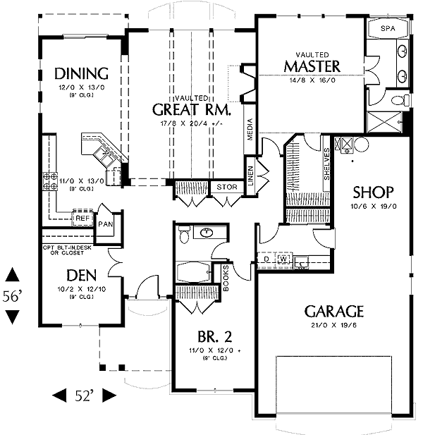 Architectural House Design - Traditional Floor Plan - Main Floor Plan #48-413