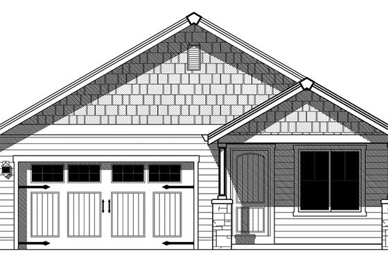 Exterior - Front Elevation 3 for Ranch House Plan #943-46 - 3 bed, 2 bath