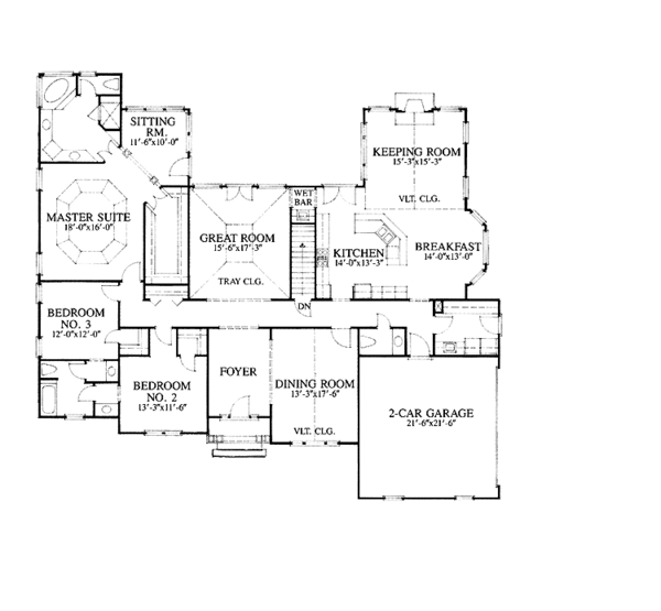 Dream House Plan - Country Floor Plan - Main Floor Plan #429-57