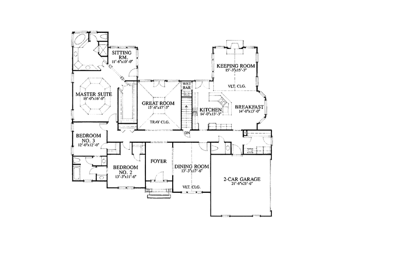 Home Plan - Floor Plan - Main Floor 1 for Country House Plan #429-57 - 3 bed, 2.5 bath