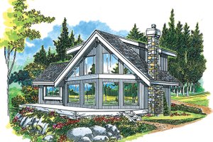 House Design - Cabin Exterior - Front Elevation Plan #47-881