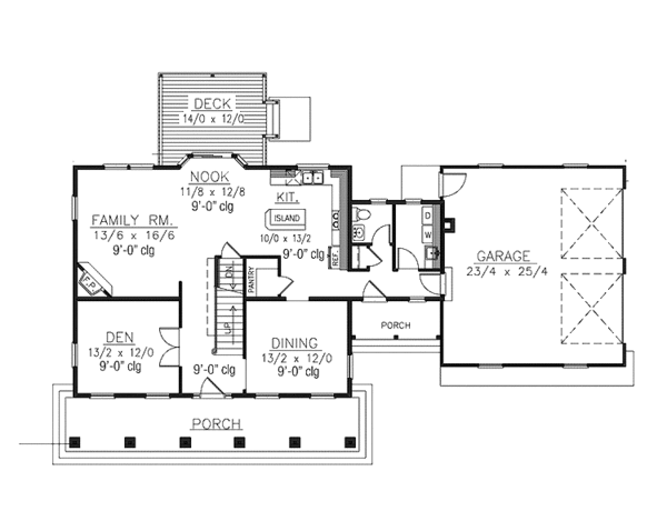 Architectural House Design - Classical Floor Plan - Main Floor Plan #1037-25