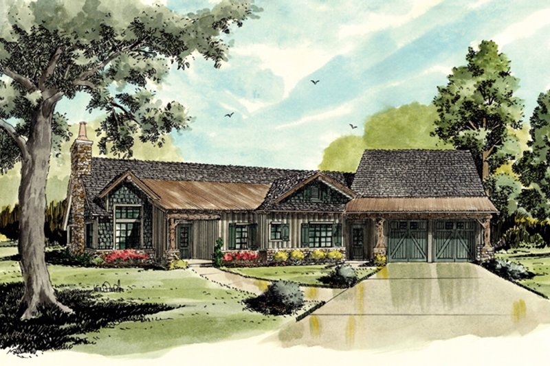Architectural House Design - Country Exterior - Front Elevation Plan #942-29