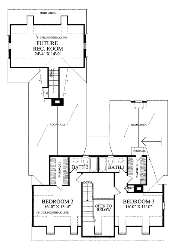 House Plan Design - Colonial Floor Plan - Upper Floor Plan #137-341