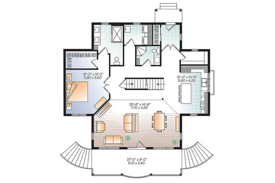 Floor Plan - Main Floor for Traditional House Plan #23-2609 - 4 bed, 3 bath