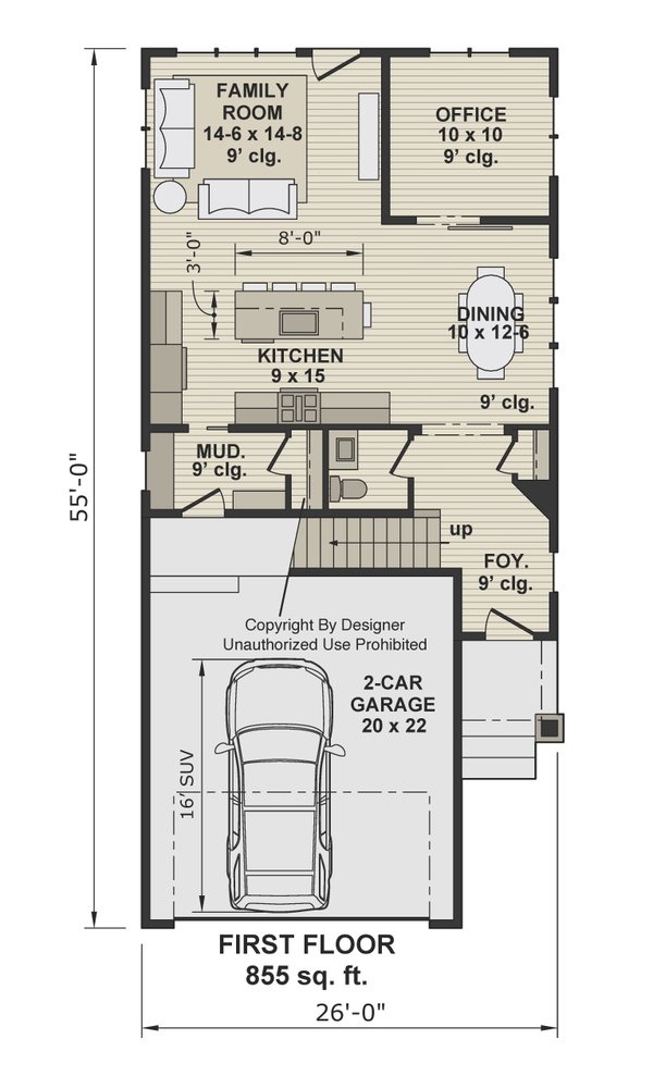 House Design - Floor Plan - Main Floor for Farmhouse House Plan #51-1544 - 3 bed, 2.5 bath
