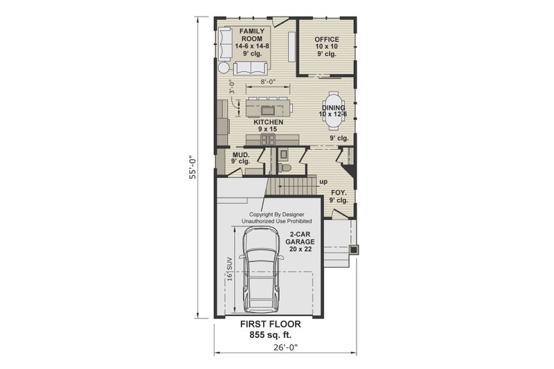 House Design - Floor Plan - Main Floor for Farmhouse House Plan #51-1544 - 3 bed, 2.5 bath