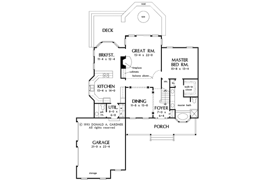 Floor Plan - Main Floor for Country House Plan #929-154 - 3 bed, 2.5 bath