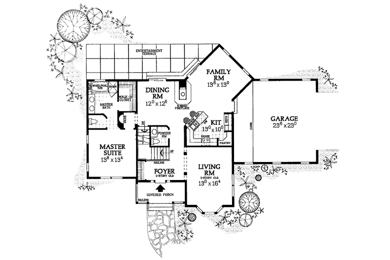 Dream House Plan - Floor Plan - Main Floor for Country House Plan #72-1092 - 4 bed, 2.5 bath