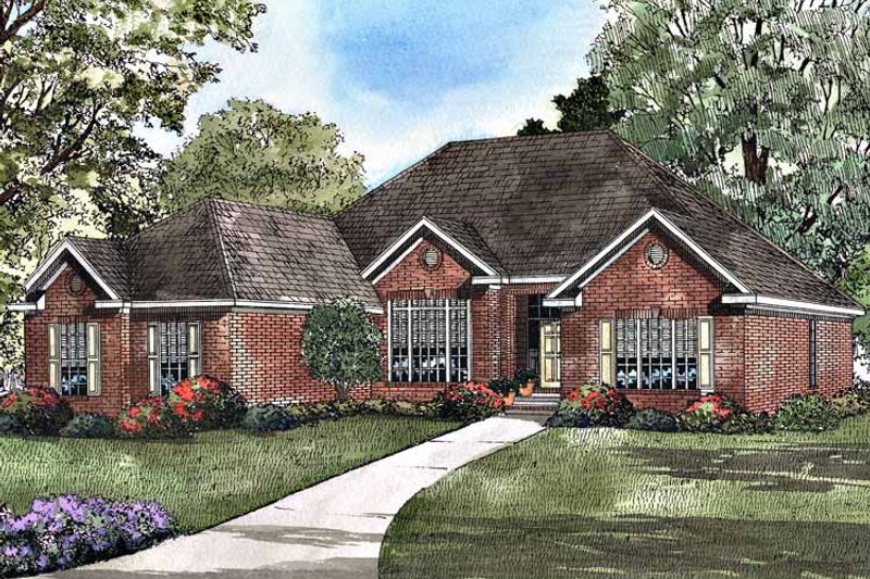 Dream House Plan - Exterior - Front Elevation 3 for Ranch House Plan #17-3087 - 4 bed, 2 bath