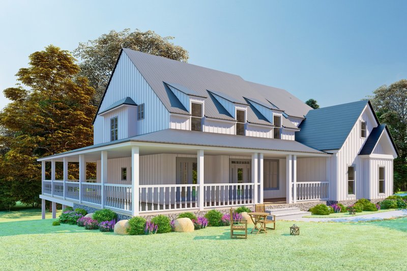 Dream House Plan - Exterior - Front Elevation 4 for Farmhouse House Plan #54-379 - 4 bed, 5 bath