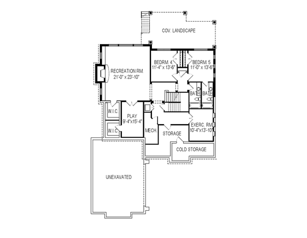 Craftsman Floor Plan - Lower Floor Plan #920-106