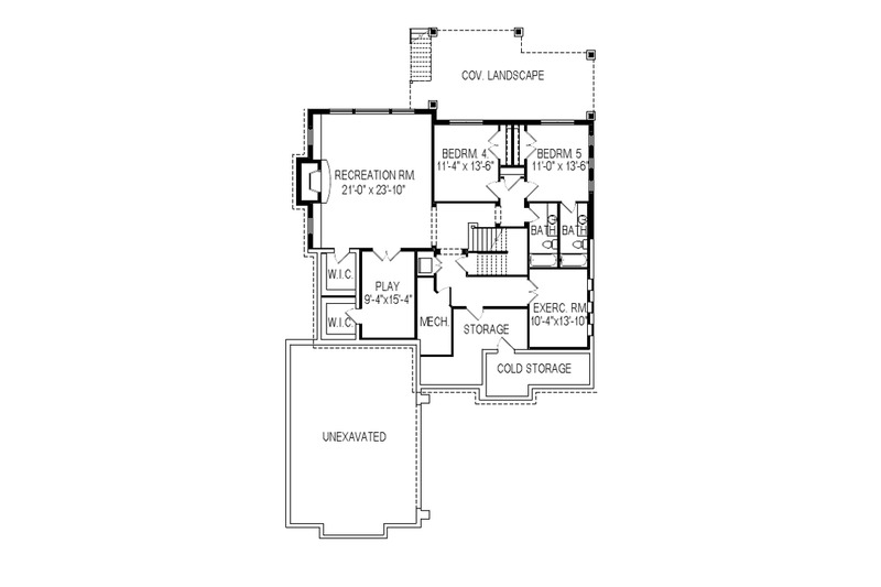 Dream House Plan - Floor Plan - Lower Floor for Craftsman House Plan #920-106 - 3 bed, 3.5 bath