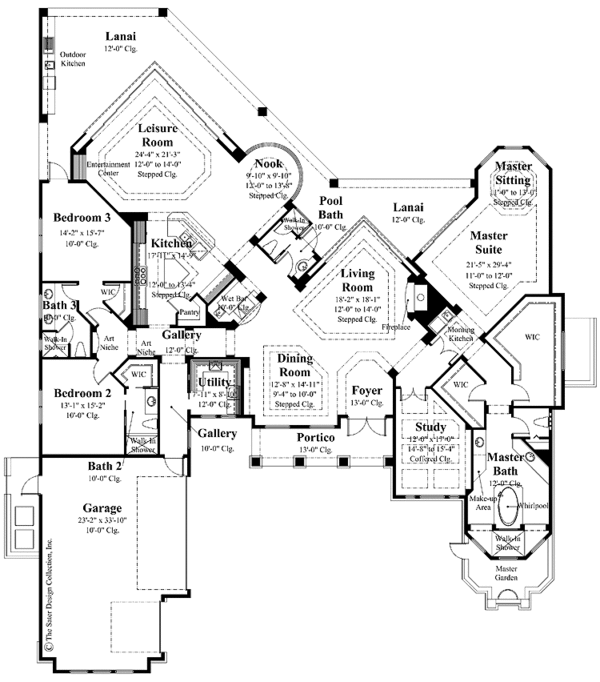 Architectural House Design - Mediterranean Floor Plan - Main Floor Plan #930-291