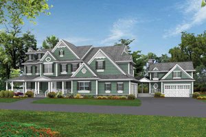 Exterior - Front Elevation 3 for Country House Plan #132-522 - 4 bed, 5 bath