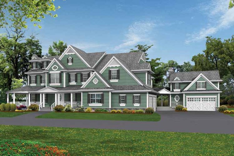 Dream House Plan - Exterior - Front Elevation 3 for Country House Plan #132-522 - 4 bed, 5 bath