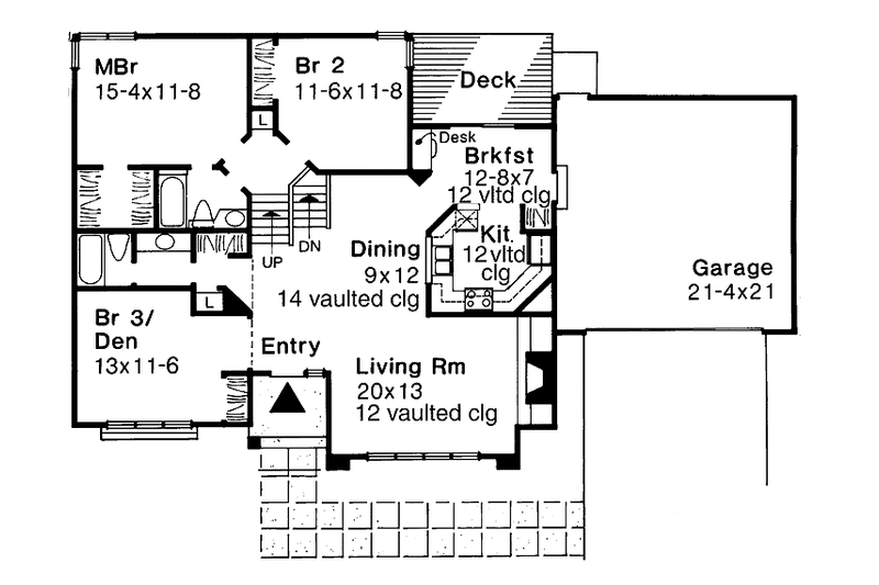 Home Plan - Floor Plan - Main Floor for Ranch House Plan #320-675 - 2 bed, 2 bath