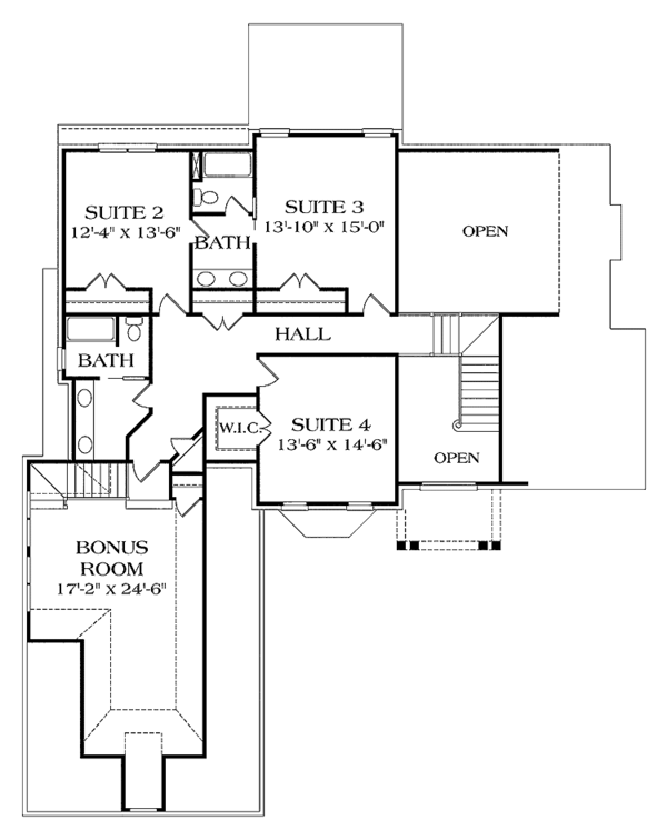Home Plan - Traditional Floor Plan - Upper Floor Plan #453-144