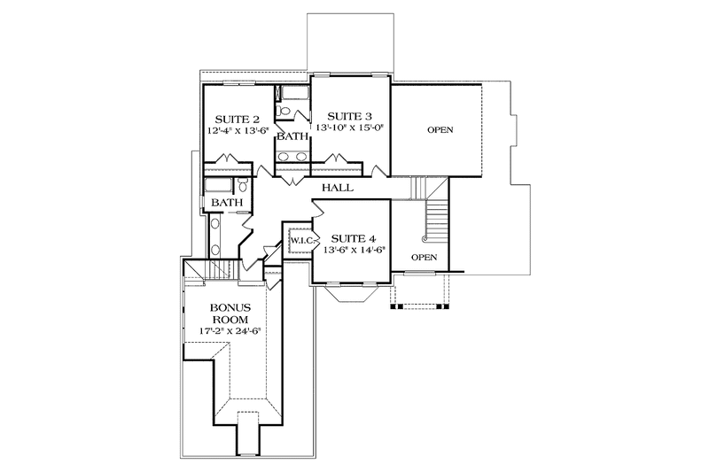 Home Plan - Floor Plan - Upper Floor for Traditional House Plan #453-144 - 4 bed, 3.5 bath
