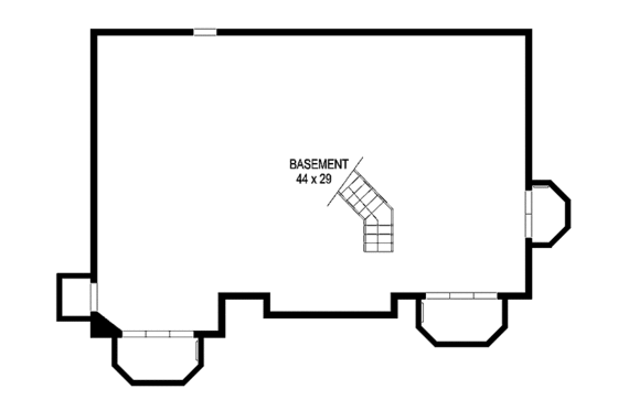 Floor Plan - Lower Floor for Craftsman House Plan #1042-1 - 4 bed, 3.5 bath