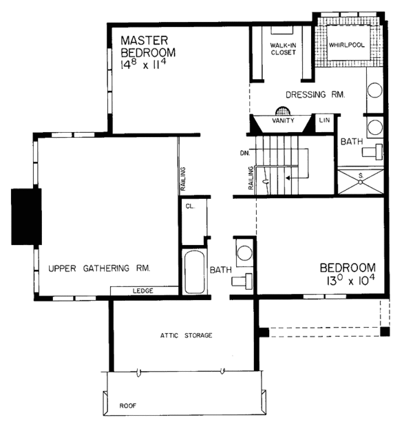 Architectural House Design - Contemporary Floor Plan - Upper Floor Plan #72-774