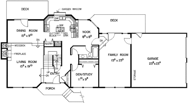 Dream House Plan - Tudor Floor Plan - Main Floor Plan #60-790