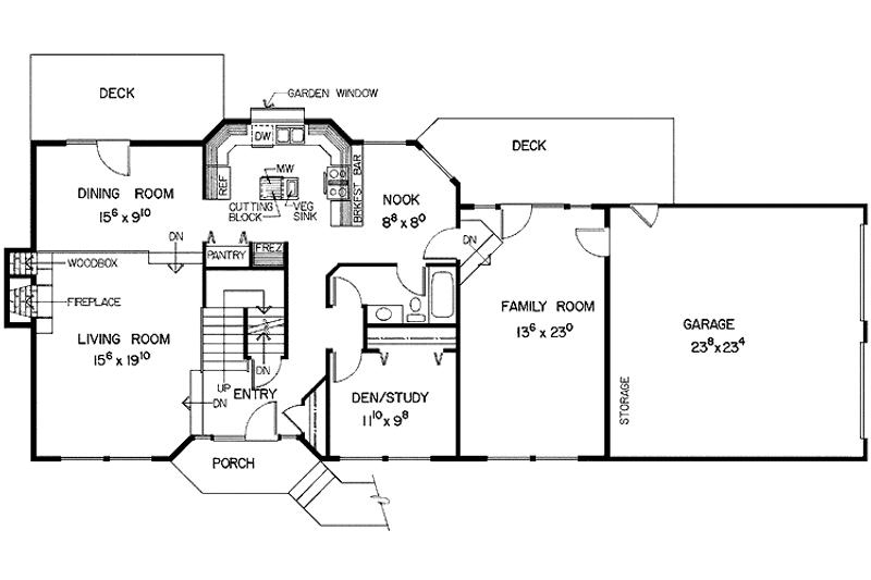 Home Plan - Floor Plan - Main Floor for Tudor House Plan #60-790 - 5 bed, 3 bath