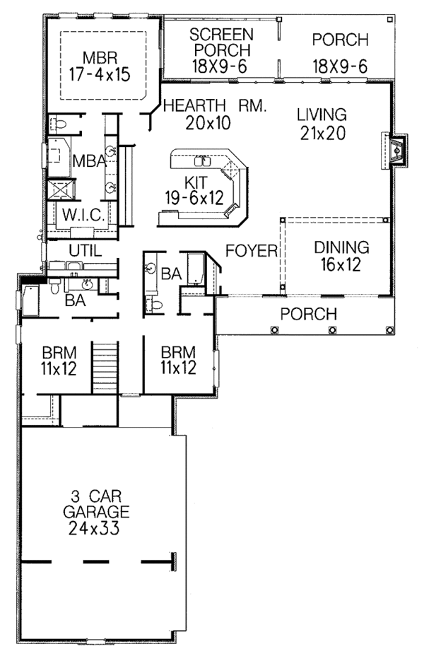 Dream House Plan - Country Floor Plan - Main Floor Plan #15-357