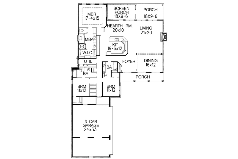 Home Plan - Floor Plan - Main Floor for Country House Plan #15-357 - 4 bed, 4 bath