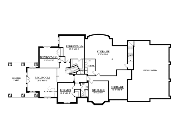 Architectural House Design - European Floor Plan - Lower Floor Plan #937-15