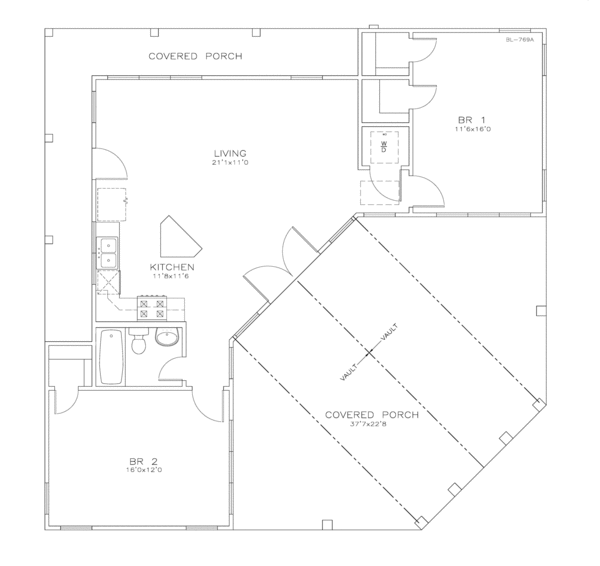 Southern Floor Plan - Main Floor Plan #8-236
