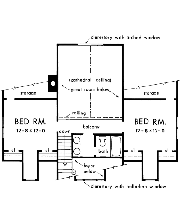 House Plan Design - Country Floor Plan - Upper Floor Plan #929-78
