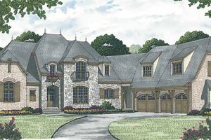 Dream House Plan - Exterior - Front Elevation for European House Plan #453-599 - 4 bed, 4 bath