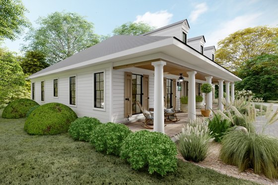 Exterior - Front Elevation 4 for Southern House Plan #1094-7 - 3 bed, 2 bath