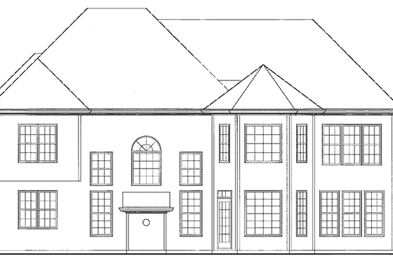 Exterior - Rear Elevation for Country House Plan #54-191 - 5 bed, 4 bath